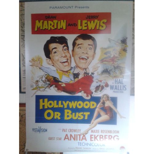 Reproduction Affiche 69x 98 Cm " Hollywood Or Bust , Jerry Lewis & Dean Martin