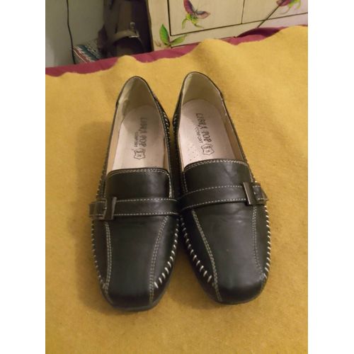 Mocassins En Cuir Marrons Foncés 38 Libra Pop Confort Neuves.