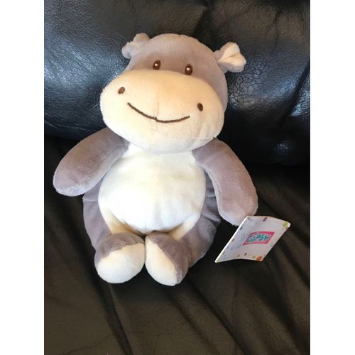 Doudou Hippopotame Gris Blanc Gipsy 18cm