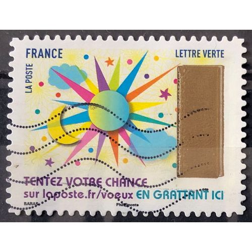 Voeux 2017 (Horizontaux) - Symboles Météo (Très Joli N° 1496) Obl - France Année 2017 - Brn83 - N33452