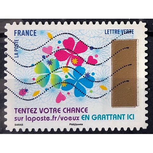 Voeux 2017 (Horizontaux) - Trèfles (Très Joli N° 1500) Obl - France Année 2017 - Brn83 - N33455
