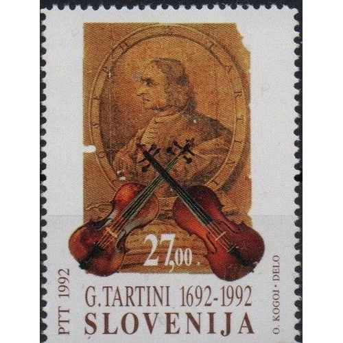 Slovénie Timbre Le Musicien Tartini 1992