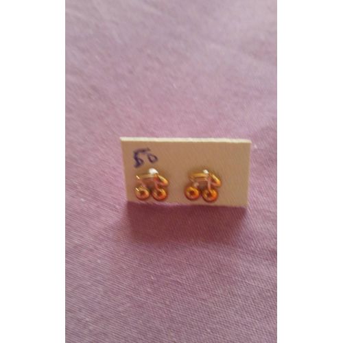 Boucles D'oreilles Cerise Dorée