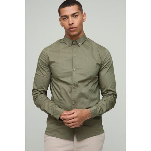 Chemise Slim Basique À Manches Longues Homme - Kaki - Xl, Kaki