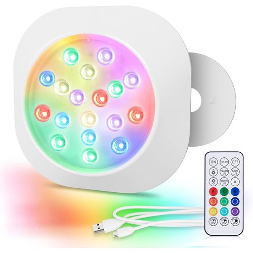 Shiba-Rechargeable Eclairage Led Submersible, 14cm Lampe Piscine Couleur Rgbw Ip68 Étanches Avec Télécommande, Lumières Sous-Marin[1