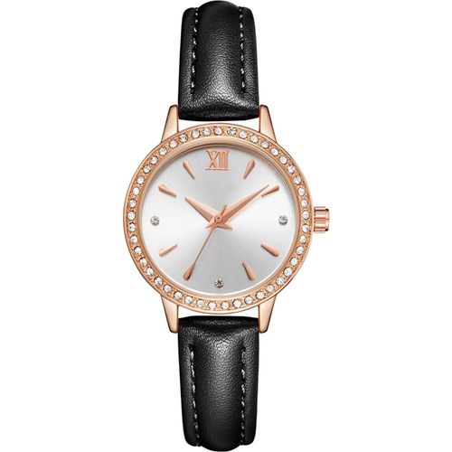Shiba-Montre Femme Etanche Élégant Montre Bracelet Diamant Simple Or Rose Analogique Quartz Montre Ado Fille Luxury Cuir Bande Cri[1
