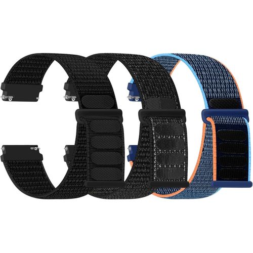 Shiba-Lot De 3 Bracelets De Montre En Nylon - 16 Mm, 18 Mm, 20 Mm, 22 Mm - Fermeture Rapide - Tissu Respirant - Bracelet De Rechan[1