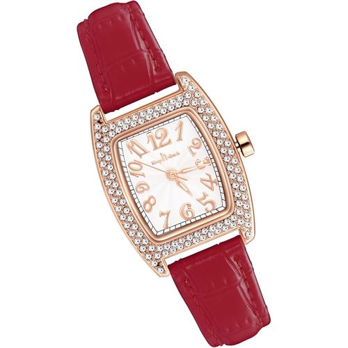 Shiba-Montres Bracelet Femme Fille Montres Quartz À Cadran Carre Or Rose Avec Strass Montre Luxe À Chiffres Arabes Pour Dame Montr[1