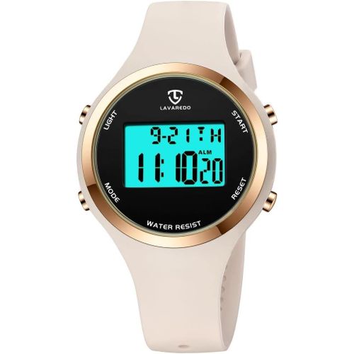 Shiba-Aswan Watch Montre Digitale Femme Avec Chronomètre, Eclairage, Alarme, Calendrier-Montres Sport Avec Bracelet En Silicone[67]