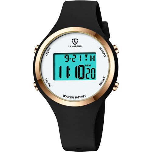 Shiba-Aswan Watch Montre Digitale Femme Avec Chronomètre, Eclairage, Alarme, Calendrier-Montres Sport Avec Bracelet En Silicone[70]