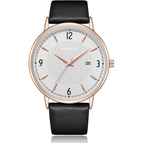 Shiba-Bracelet Montre Femme Homme Cuir Etanche Quartz Analogique Sports Simple Elegante[1611]