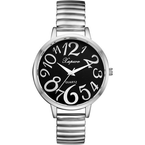 Shiba-Montre Pour Femme Avec Bracelet Élastique - Grand Cadran - Grand Nombre - Montre À Quartz Analogique - Étanche - Style Décon[1