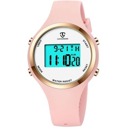 Shiba-Aswan Watch Montre Digitale Femme Avec Chronomètre, Eclairage, Alarme, Calendrier-Montres Sport Avec Bracelet En Silicone[72]