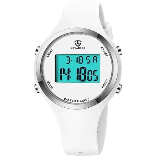 Shiba-Aswan Watch Montre Digitale Femme Avec Chronomètre, Eclairage, Alarme, Calendrier-Montres Sport Avec Bracelet En Silicone[66]