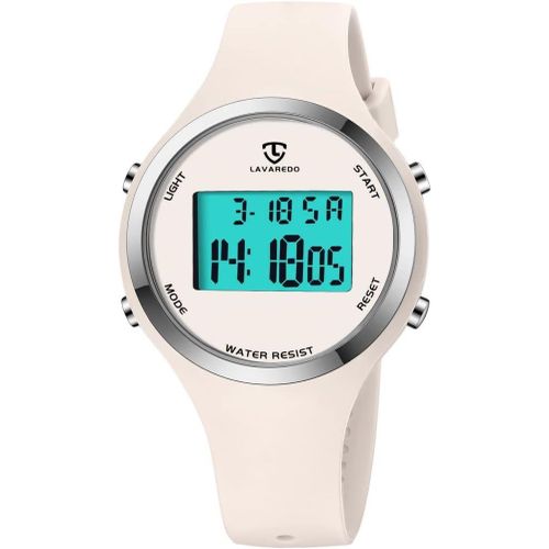 Shiba-Aswan Watch Montre Digitale Femme Avec Chronomètre, Eclairage, Alarme, Calendrier-Montres Sport Avec Bracelet En Silicone[62]