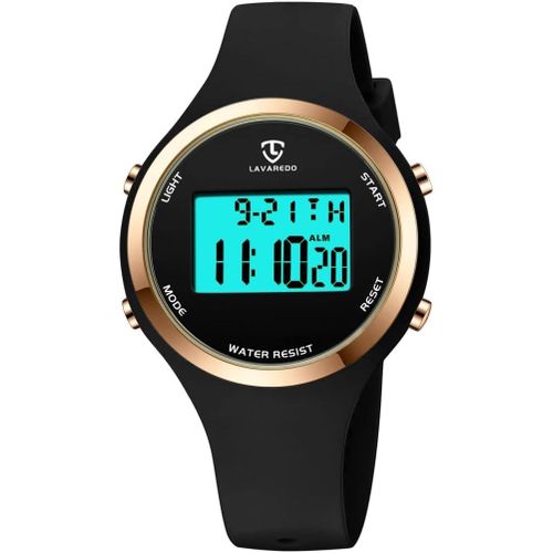 Shiba-Aswan Watch Montre Digitale Femme Avec Chronomètre, Eclairage, Alarme, Calendrier-Montres Sport Avec Bracelet En Silicone[61]