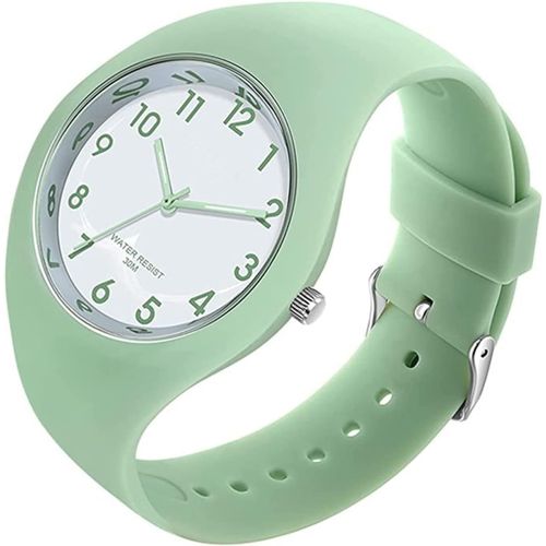 Shiba-Montre À Quartz Analogique Pour Femme Avec Bracelet En Silicone - Grand Cadran - Étanche - Tendance - Style Décontracté - Si[1
