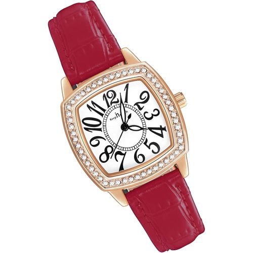 Shiba-Montres Bracelet Femme Montres Quartz À Cadran Carre Avec Strass Etincelants Montre De Luxe Avec Cadran Or Rose À Chiffres A[6