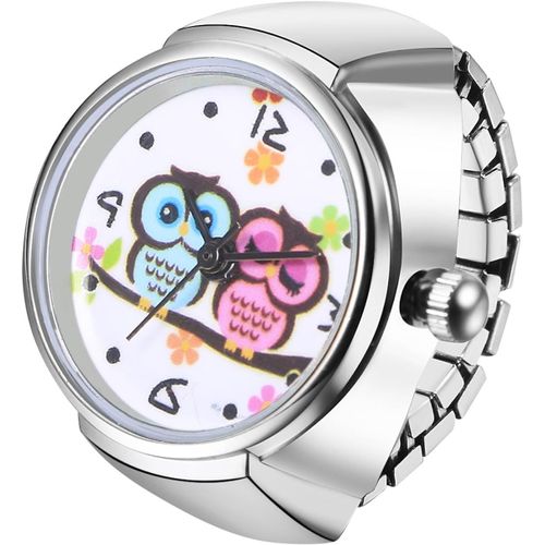 Shiba-Bague Montre Extensible Fantaisie, Montre Bague Doigt Homme Femme Acier Inoxydable Elastique - Analogique Quartz - Etanche 1[5