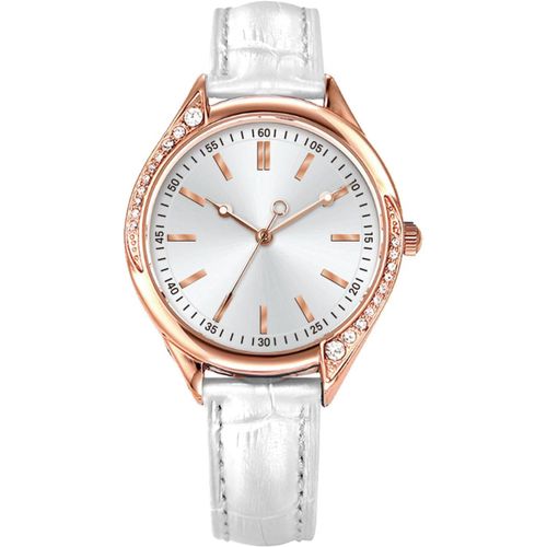 Shiba-Montre Femme Or Rose Gros Cadran Avec Diamant Cristal Blanc Cuir À La Mode[7]