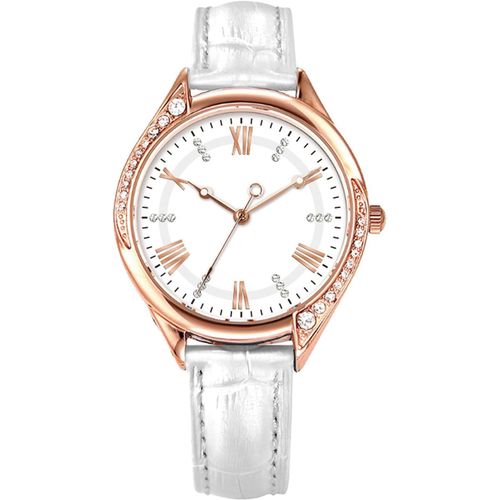 Shiba-Montre Femme Or Rose Gros Cadran Avec Diamant Cristal Blanc Cuir À La Mode[3]