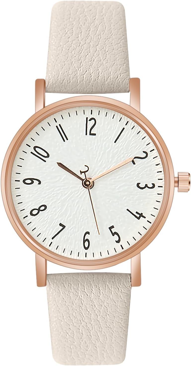 Shiba-Montre Pour Femme, Montre Femmes Bracelet En Cuir, Montre Analogique Quartz Avec Cadran Et Blanc 3 Aiguilles, Montre De Poig[1