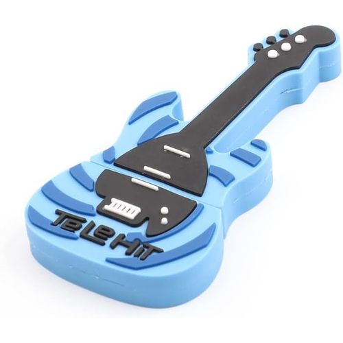 SHIBA-Clé USB 2.0 32 Go en forme de guitare mignonne de dessin animé pour stockage de données (bleu)[1276]