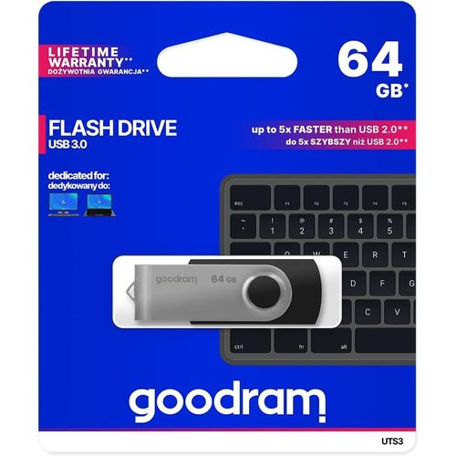 SHIBA-Clé USB 64Go Twister 3.0 Noir[1350]