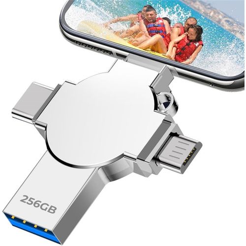 SHIBA-Cle USB 256 Go Clé USB 3.0 Grande Vitesse 4 en 1 Clef USB Haute Capacité Cle USB C Mémoire Externe pour Téléphone Ordinateu [1