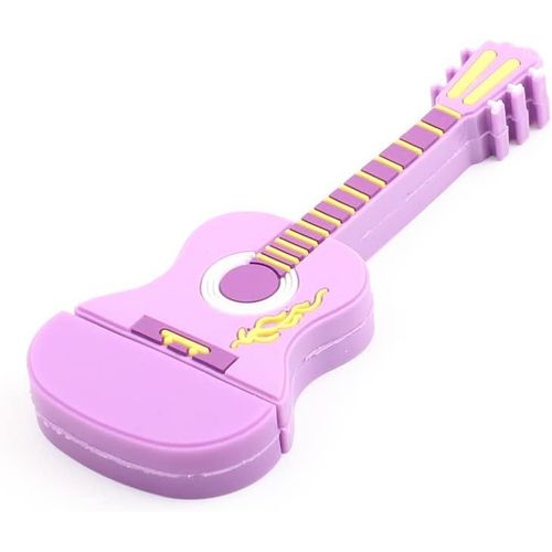 SHIBA-Clé USB 2.0 32 Go en forme de guitare mignonne de dessin animé pour stockage de données (violet)[1104]