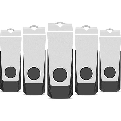SHIBA-Lot de 5 clés USB 4 Go - Clé USB 2.0 haute vitesse - Rotation noire.[1312]