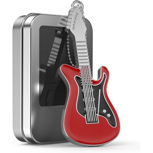 SHIBA-Cle USB 64Go Clé USB Mémoire Flash 2.0 Rigolote Pendrive Rouge Guitare Métal Clef USB 64 Go Lecteur Flash USB avec Coffret C[8