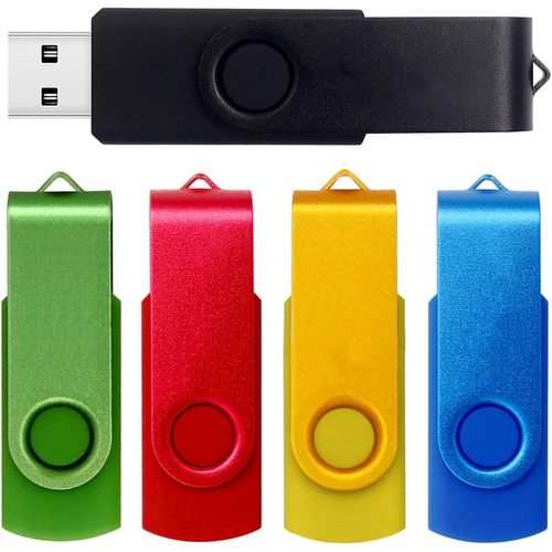 SHIBA-Lot de 5 clés USB 2.0 16 Go USB 16 Go - 5 clés USB multicolores - Clip rotatif en métal - Avec coque en silicone[1643]