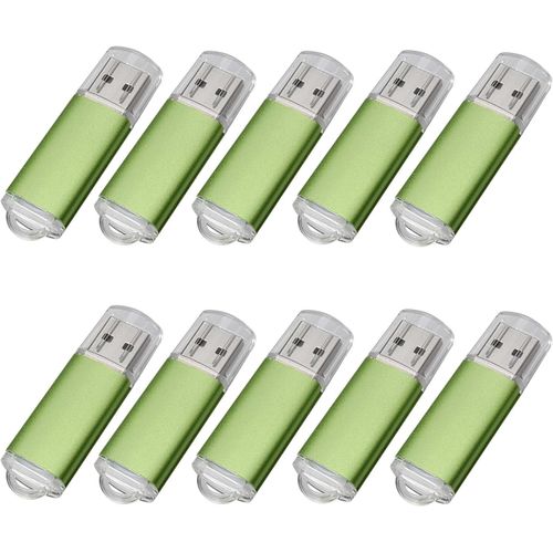 SHIBA-Yaxiny Lot de 10 clés USB 2.0 2 Go Vert[1426]