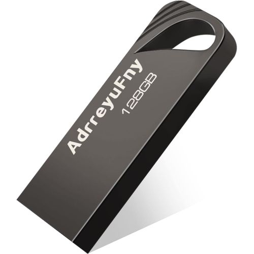 SHIBA-Clé USB 128 Go, clé USB 2.0 Pendrive 128 Go en métal étanche pour ordinateur, tablette, PC (gris)[1686]