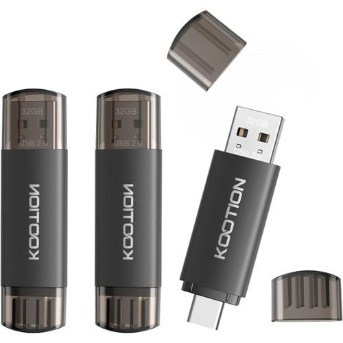 SHIBA-Cle USB C 32 Go USB 2.0 Clé USB 32go Lot de 3 OTG 2 en 1,Pendrive Type C Mémoire 32 Gigas pour Android/Window/PC/MacBook, Sm[1