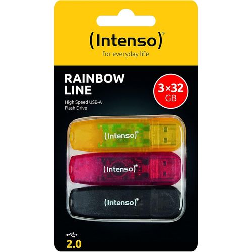 SHIBA-Clé USB 32 GB Rainbow Line, Noir, Rouge, Jaune USB 2.0, 3 pc(s)[1002]