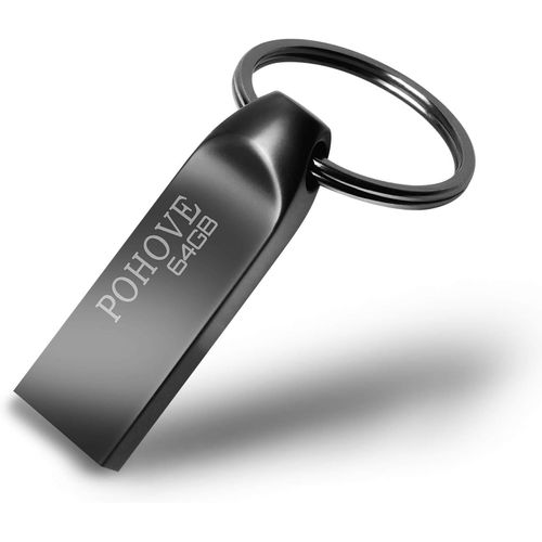 SHIBA-Cle USB 64 Go, Métal Clé USB 64 Go 3.0 Imperméable USB 3.0 Pen Drive 64gb Portable Clef USB 64go avec Crochet pour Ordinateu[2