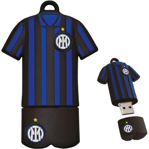 SHIBA-Clé USB Inter | 32 Go USB 2.0 | Design Football | Porte-clés intégré | Compatibilité Universelle | Produit Officiel Inter | [1