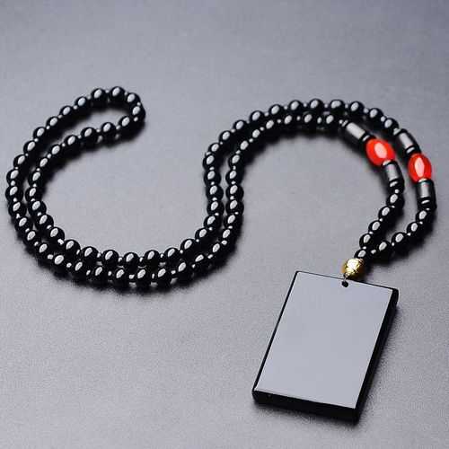 Pendentif Collier Obsidienne