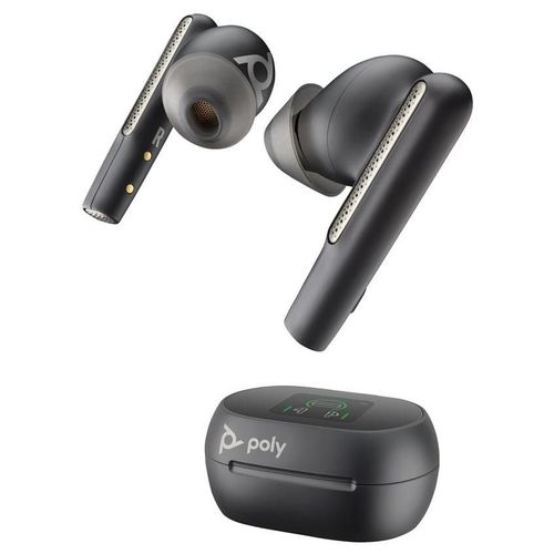 Poly Voyager Free 60+ UC M - Écouteurs sans fil avec micro - intra-auriculaire - Bluetooth - Suppresseur de bruit actif - USB-A via adaptateur Bluetooth - noir de charbon - Certifié pour...