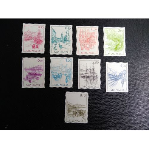 Timbre Monaco Y T 1510 A 1518 Série : Vues Antérieures De Monaco 1986 (110509 )