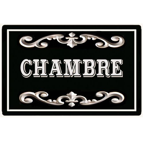 Plaque de porte en métal Chambre