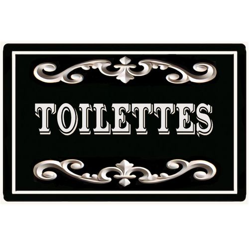 Plaque de porte en métal Toilettes