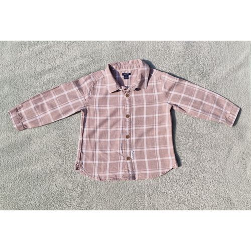 Chemise À Carreaux Beige Et Blanche Kiabi 24 Mois, Très Bon État