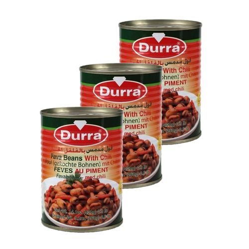 Lot 3x Fève Foul Medammes Chili - Boîte 400g