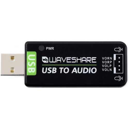 MONDODIGITALE-Waveshare Usb Sound Card Usb Audio Module For Raspberry Pi/Jetson Nano,Driver-Free, External Audio Converter,Recording And Playback Support