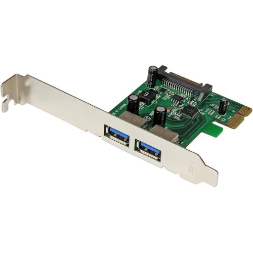 MONDODIGITALE-Carte Contrôleur Pci Express (Pcie) Vers 2 Ports Usb 3.0 (5Gbps) Avec Uasp-Alimentation Sata (Pexusb3S24)