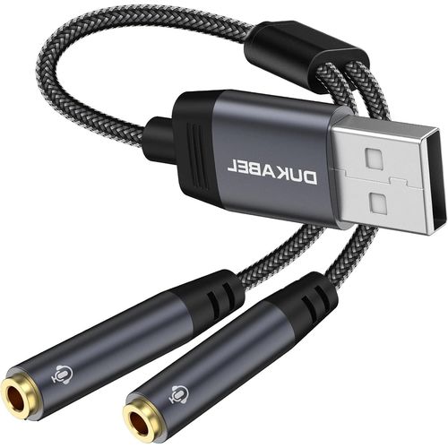 MONDODIGITALE-Carte Son Externe Usb 0,3 M Usb Vers 2 Prises Trrs 3,5 Mm (Audio + Micro) - Câble Adaptateur Audio Stéréo Y Pour Pc, Ps4, Ps5, Ordinateur Portable, Haut-Parleurs, Écouteurs - Top Series