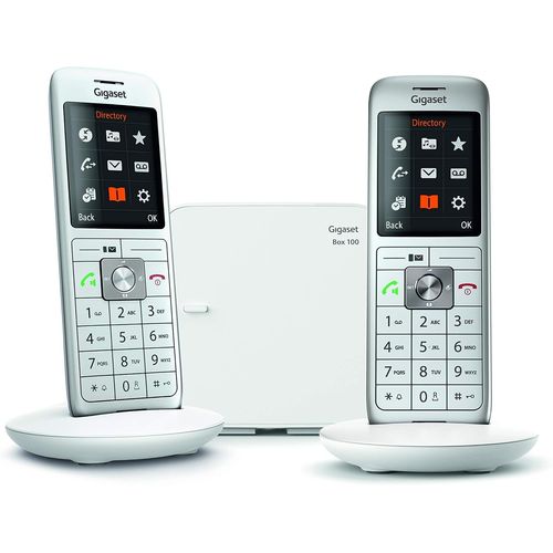 MONDODIGITALE-Cl660 Duo - Téléphone Fixe Sans Fil - 2 Combinés - Blanc [Version Française]